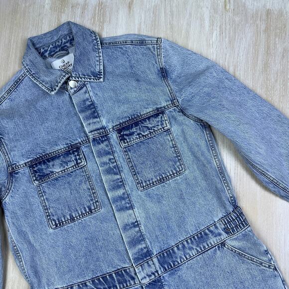 UO Cheap Monday Rigid Denim Boiler Suit Coverall Denim Jean Jumpsuit Medium - Picture 5 of 16